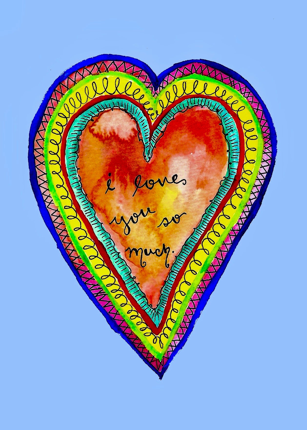 "i love you so much" 5x7 Print